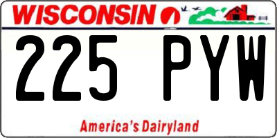 WI license plate 225PYW