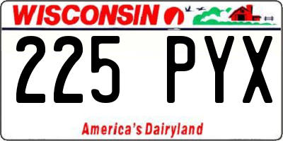 WI license plate 225PYX