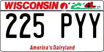 WI license plate 225PYY
