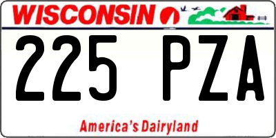 WI license plate 225PZA