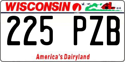 WI license plate 225PZB