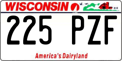 WI license plate 225PZF