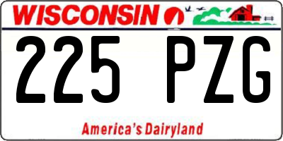 WI license plate 225PZG