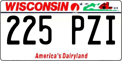 WI license plate 225PZI