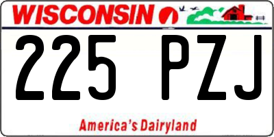WI license plate 225PZJ
