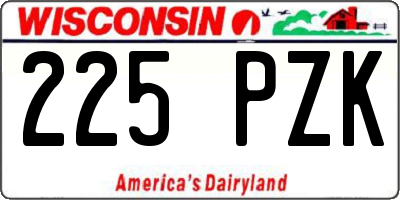 WI license plate 225PZK