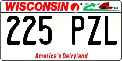 WI license plate 225PZL