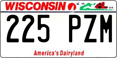 WI license plate 225PZM