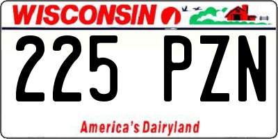 WI license plate 225PZN