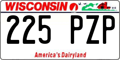 WI license plate 225PZP