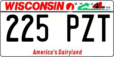 WI license plate 225PZT