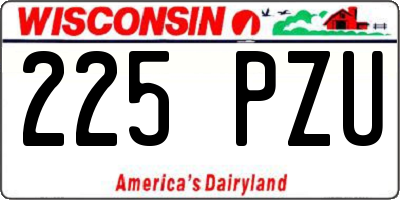 WI license plate 225PZU