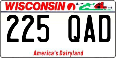 WI license plate 225QAD