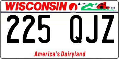 WI license plate 225QJZ