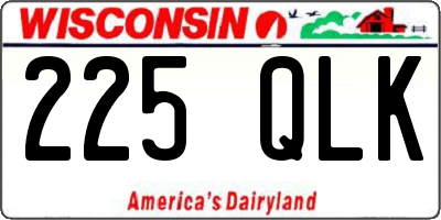 WI license plate 225QLK
