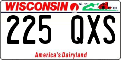 WI license plate 225QXS