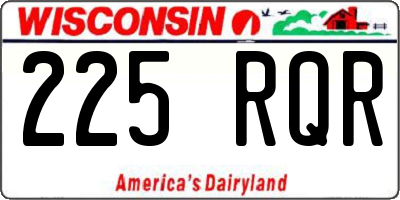 WI license plate 225RQR