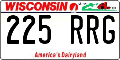 WI license plate 225RRG