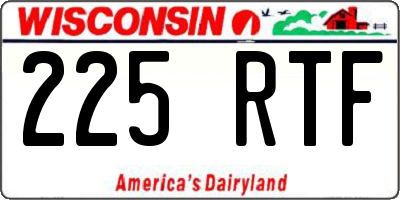 WI license plate 225RTF