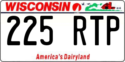 WI license plate 225RTP