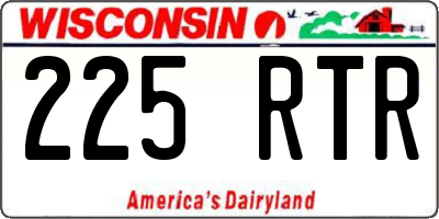 WI license plate 225RTR