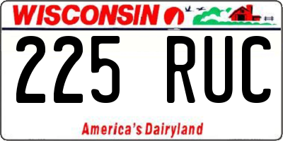 WI license plate 225RUC