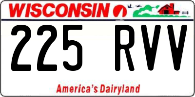 WI license plate 225RVV