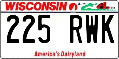 WI license plate 225RWK