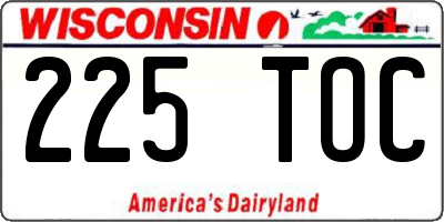 WI license plate 225TOC