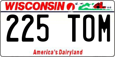 WI license plate 225TOM