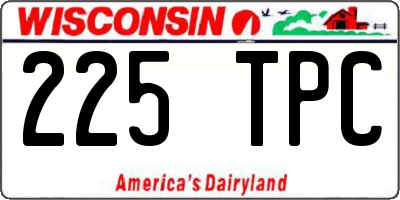 WI license plate 225TPC