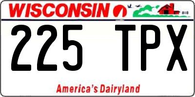 WI license plate 225TPX