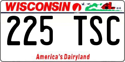 WI license plate 225TSC