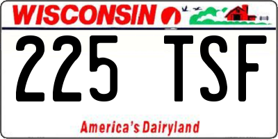 WI license plate 225TSF