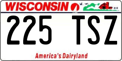 WI license plate 225TSZ