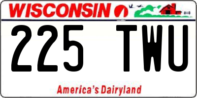WI license plate 225TWU