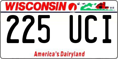 WI license plate 225UCI