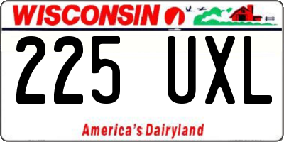 WI license plate 225UXL