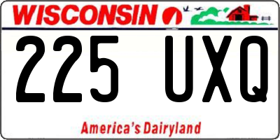 WI license plate 225UXQ