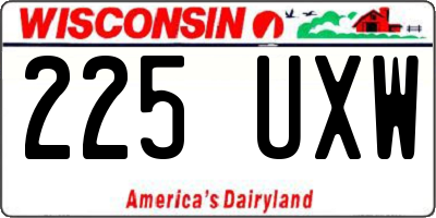 WI license plate 225UXW