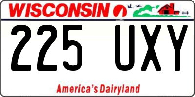 WI license plate 225UXY