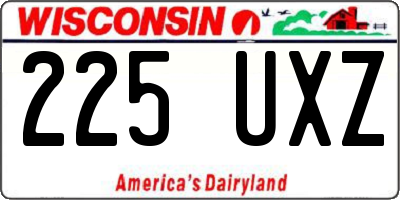 WI license plate 225UXZ