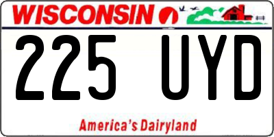 WI license plate 225UYD
