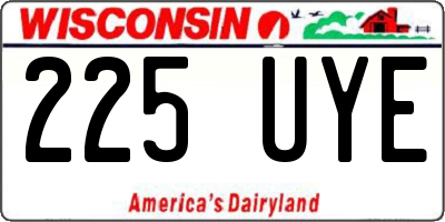 WI license plate 225UYE