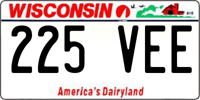 WI license plate 225VEE