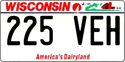 WI license plate 225VEH