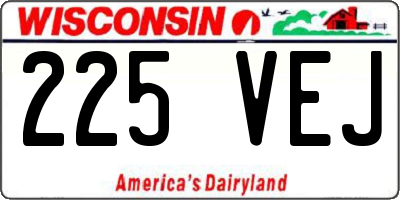 WI license plate 225VEJ