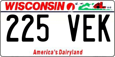 WI license plate 225VEK