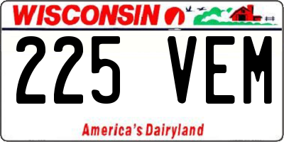 WI license plate 225VEM