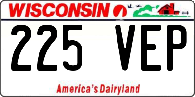 WI license plate 225VEP